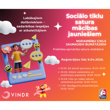 Sociālo tīklu satura veidošanas mācības jaunajiem burātājiem